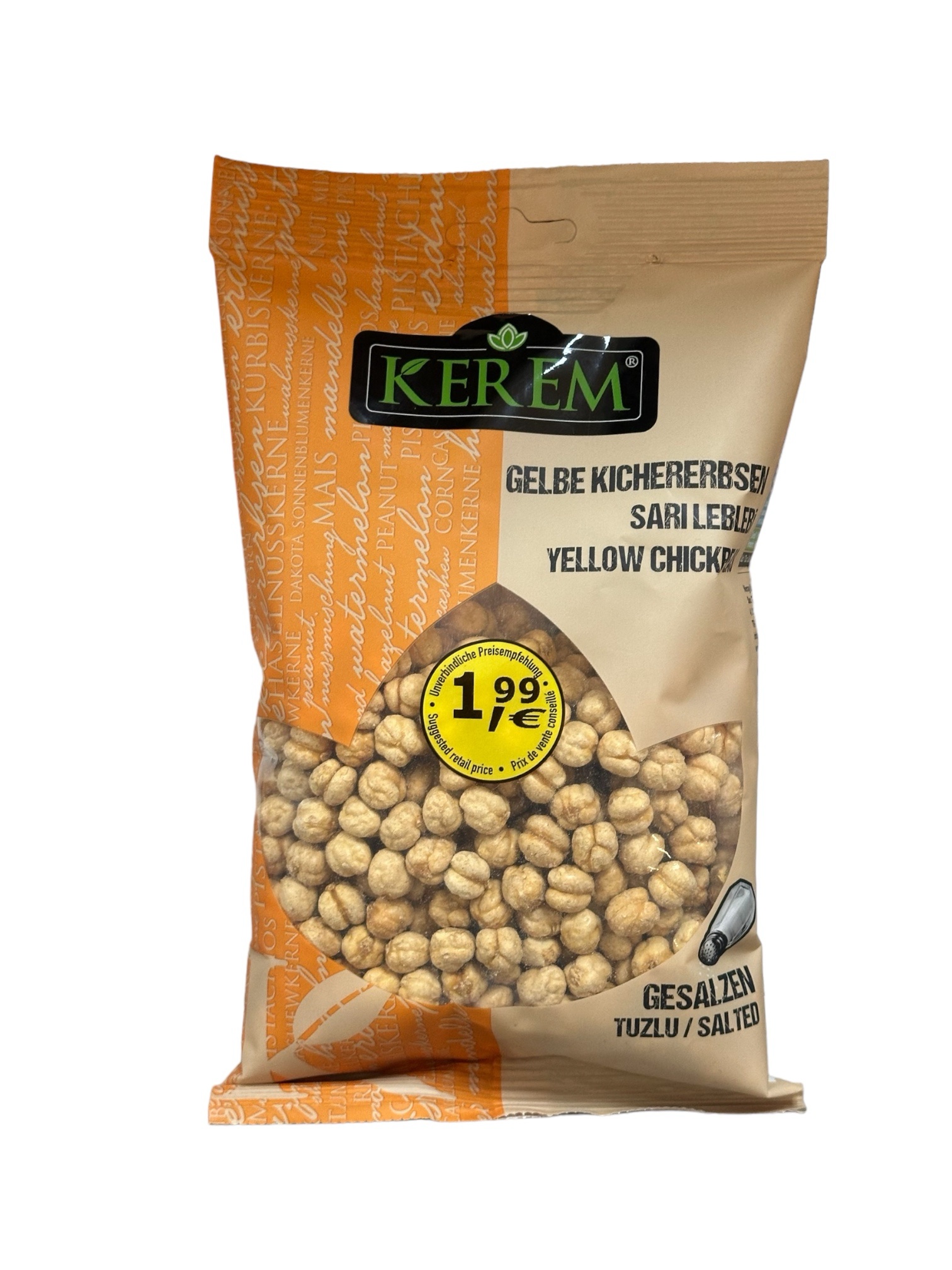 Gelbe Kichererbsen Gesalzen